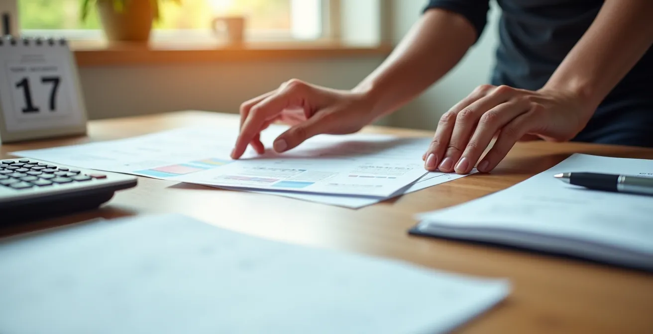 Bureau avec documents organisés pour un dossier MaPrimeRénov'