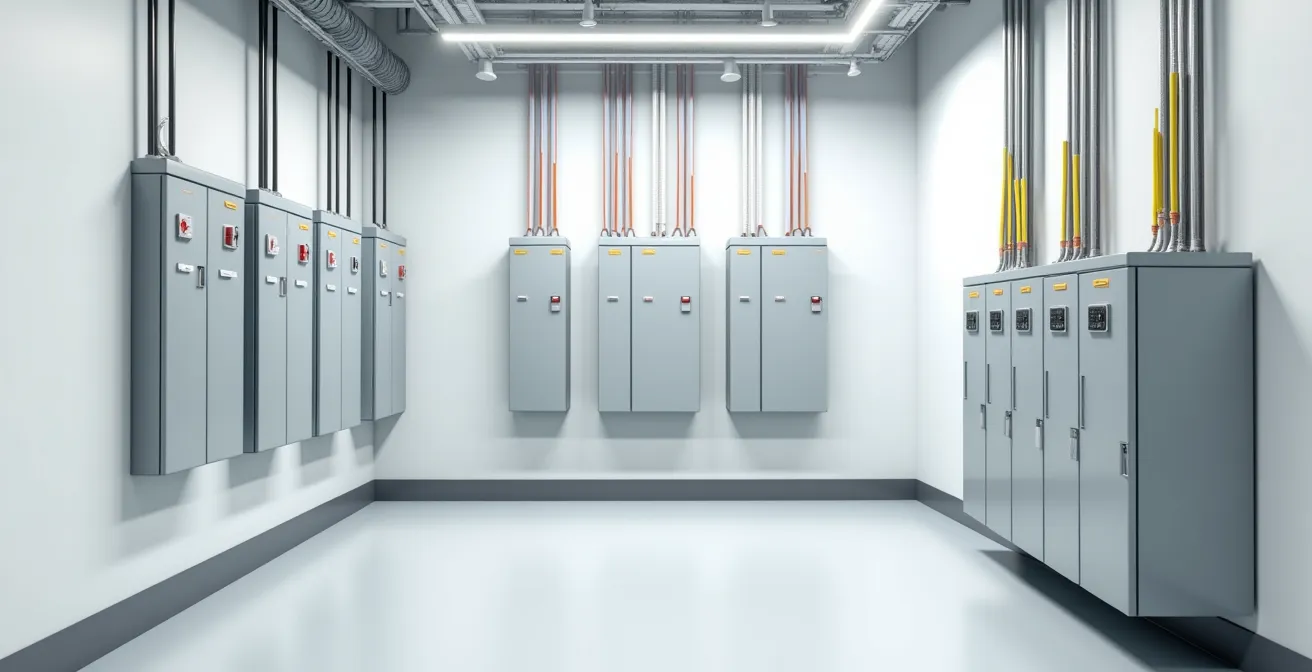 Tableau électrique aux normes avec dispositifs de sécurité professionnels