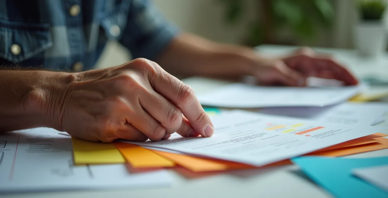 Professionnel accompagnant une personne âgée dans ses démarches administratives