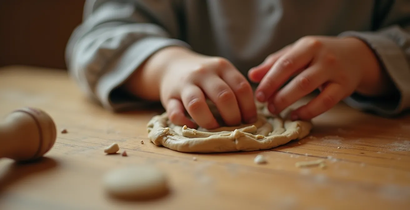 Enfant en moment de détente calme avec activité apaisante après l'école